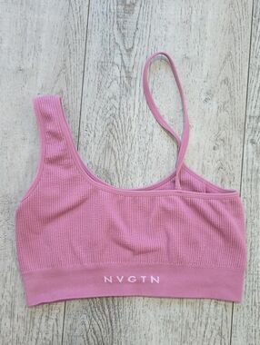 NVGTN Pink Ribbed One-Shoulder Sports Bralette